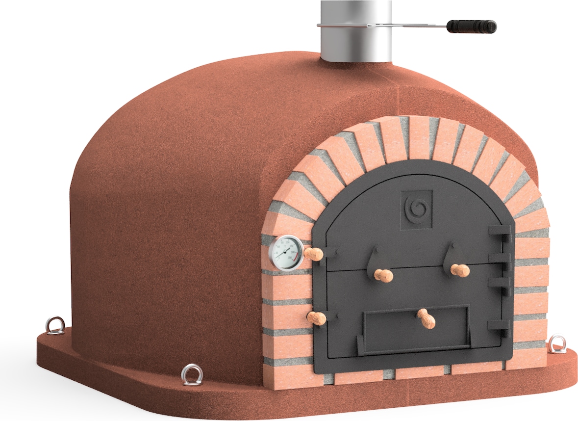 Horno leña Vesuvius 120 rojo, aislado con 3 mantas ceramicas