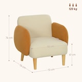 thumbnail of HOMCOM sillón de salón nórdico butaca para dormitorio con reposabrazos y patas de madera sofá individual carga 120 kg para oficina beige y ocre