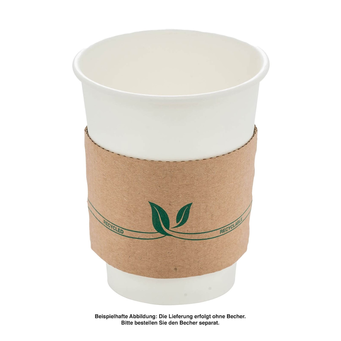 1000x Bechermanschette, 11x6cm, Pappe, braun