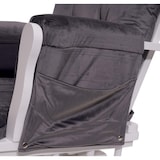 thumbnail of Relaxsessel HWC-C76, Schaukelstuhl Sessel Schwingstuhl mit Hocker ~ Samt, grau, Gestell weiß