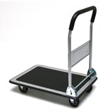thumbnail of Transportwagen klappbar, 150 KG, HxBxL 83x47x73 cm, silber (Klappwagen aus Stahl) (Transporthilfe mit Lenkrollen) (Paketwagen Lagerwagen