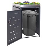 thumbnail of 1er-Mülltonnenverkleidung | HxBxT 125x69x84cm | 80-240 Liter | Mülltonnenbox Pflanzkasten Edelstahl-Metall
