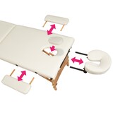 thumbnail of 3 Zonen Massageliege-Set Daniel mit Polsterung, Rollen und Holzgestellbeige