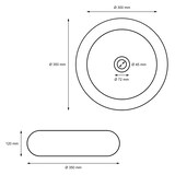thumbnail of ECD Germany Aufsatzwaschbecken Keramik Weiß Ø 350 × 120 mm, rund – inkl. Ablaufgarnitur