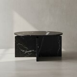 thumbnail of Couchtisch 60x60x33 cm Schwarz Sofatisch in Marmor-Optik Modern, Design Wohnzimmertisch Rund, Loungetisch Klein, Kaffeetisch