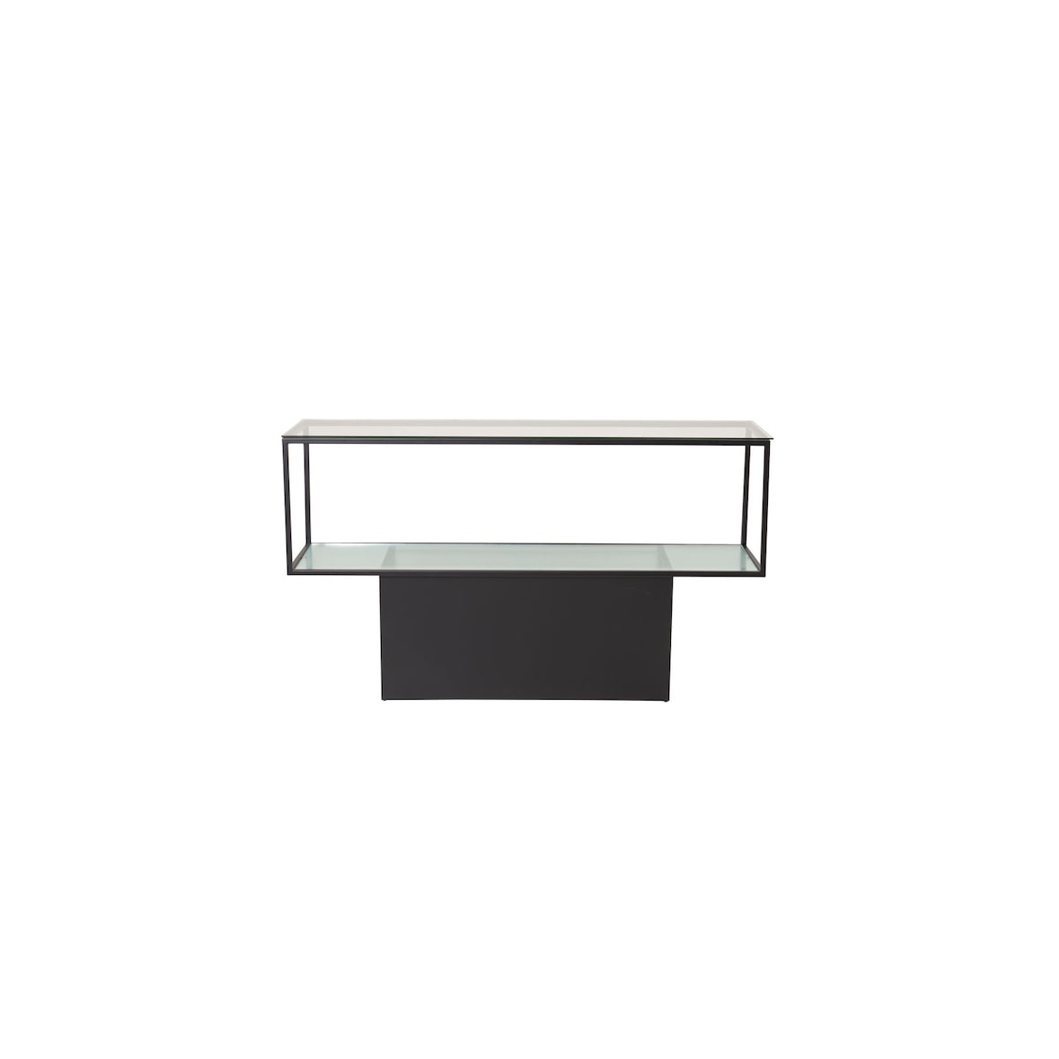 Maglehem Regal mit Ablage 35x130 cm Glas, schwarz.