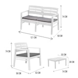 thumbnail of Dmora Outdoor-Lounge-Set Massa, Gartengarnitur mit 2 Sesseln, 1 Sofa und 1 Couchtisch, 100 % Made in Italy, Weiß