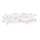 thumbnail of KAWOLA Sofa OHIO Ecksofa Feincord grün mit motorischem Sitzvorzug Recamiere rechts