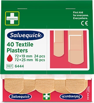 60 Sets Cederroth Salvequick Textile Pflaster (40 Stück) braun , Refill