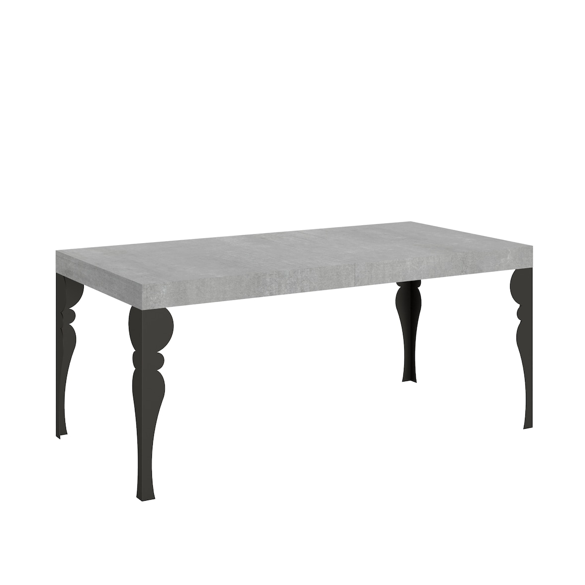 Mesa extensível Paxon 200/304x90 cm concreto com pés antracite