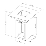 thumbnail of brasero cevenol corten bois carre 74 simple cuve