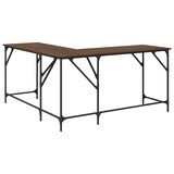 thumbnail of vidaXL Schreibtisch Braun Eichen-Optik 149x149x75 cm Holzwerkstoff