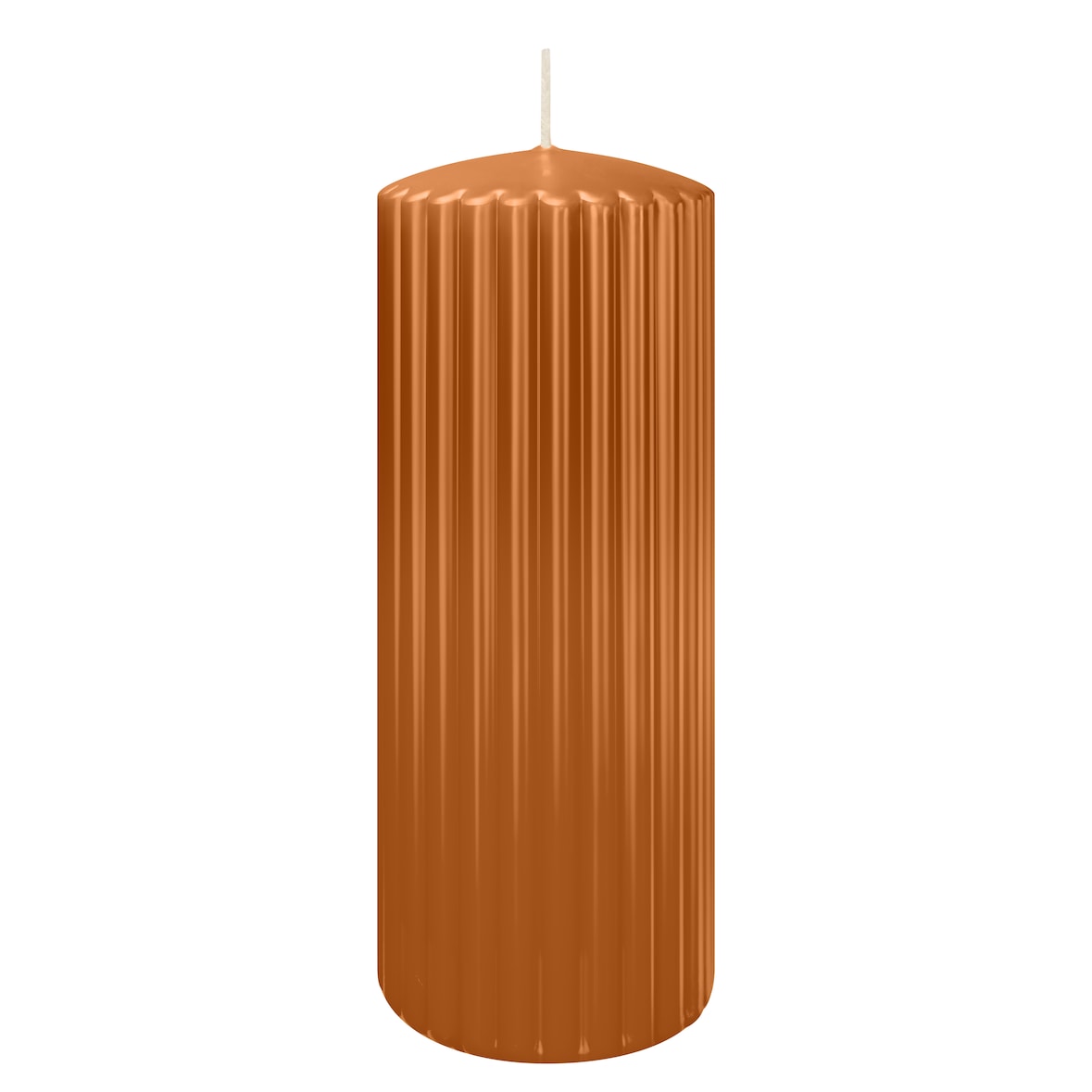 Rillen Kerzen Cognac 200 x Ø 80 mm, 4 Stück