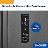 thumbnail of Exquisit Side-by-Side Kühlschrank mit Gefrierfach, 442 Liter, No-Frost, LED-Display, leise 39 dB, Griffmulde, 90 cm Breite, SBS46-040E anthrazit