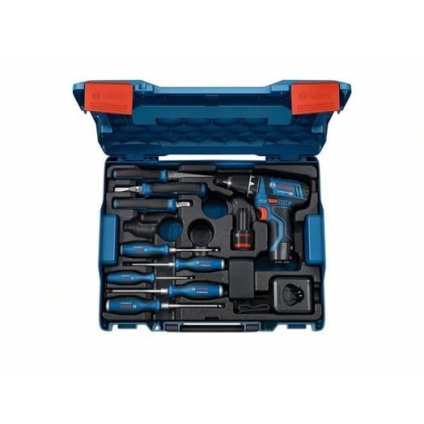 Perceuse-visseuse Bosch Professional GSR 12V-15 + outillage a main + 2 batteries 2.0Ah + Chargeur GAL 12V-20 - 060186810R BOSCH PROFESSIONAL