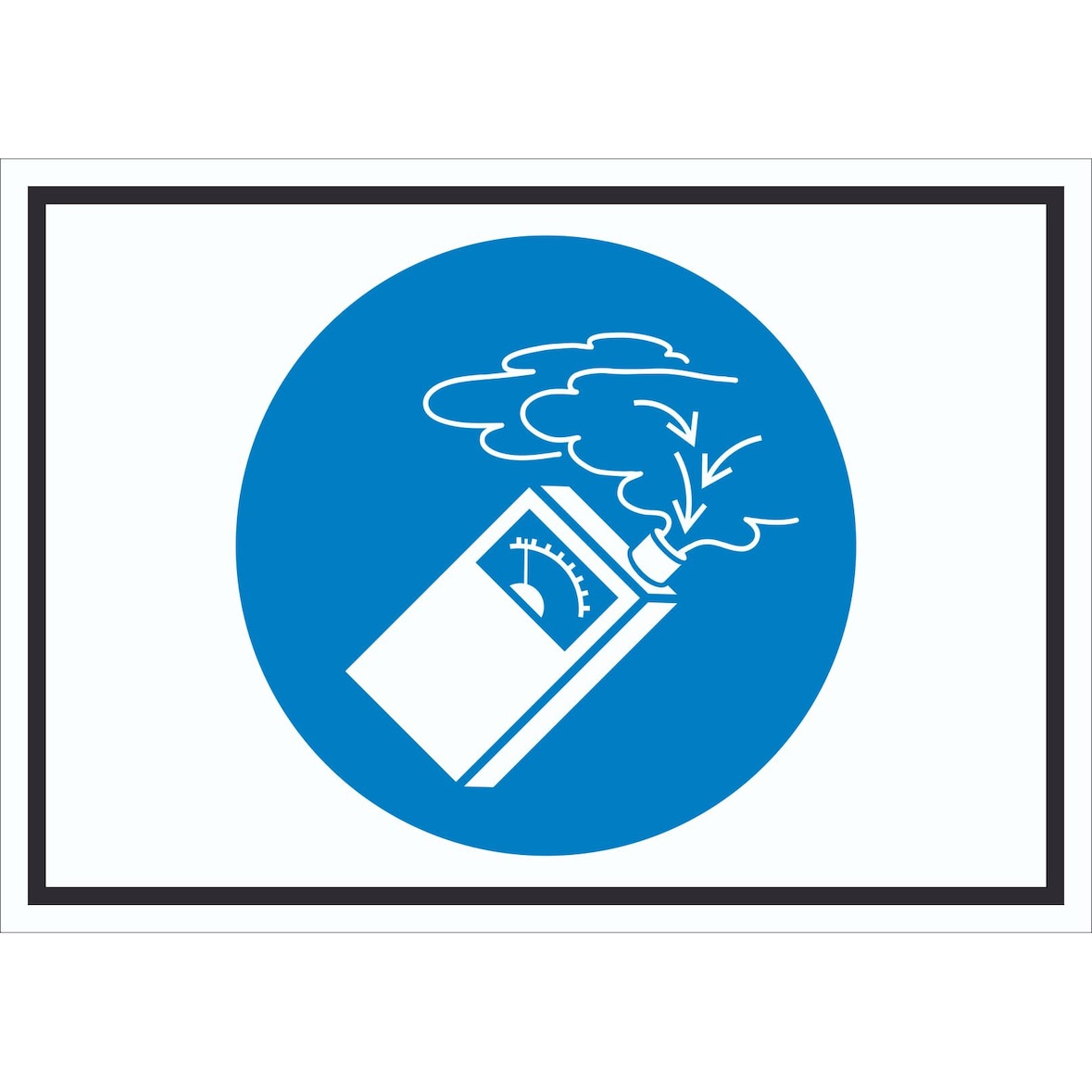 Gasdetektor benutzen Symbol Schild A5 Rückseite selbstklebend