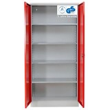thumbnail of PROREGAL Stahlschrank BEE mit 6 lackierten Fachböden | HxBxT 195x92x50cm | Grau-Rot | Werkstattschrank Werkzeugschrank Aktenschrank Universalschrank