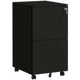 thumbnail of Rollcontainer Aktenschrank Stahl Schwarz 37x44x68 cm mit 2 abschließbaren Schubladen, Rollen mit Bremsen, Hängeregister für Büro und Homeoffice