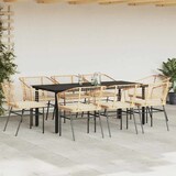 thumbnail of vidaXL 9-tlg. Garten-Essgruppe mit Kissen Braun Poly Rattan Glas