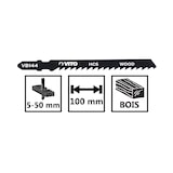 thumbnail of Lot de 5 Lames pour scie sauteuse Special BOIS 100mm Coupe 5 à 50mm Emboîtement Bosch VB144.VITO