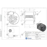 thumbnail of DAIN - Ventilatore centrifugo 7/7 per cappe da cucina , 1300 m3/h, Dim: cm 32x32x35H, con flangia e griglie di protezione, motore AC monofase