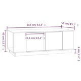thumbnail of Table basse Gris 110x50x40 cm Bois massif de pin Modèle Polaris Plus