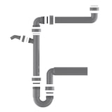 thumbnail of ECO SAVE Raumspar Siphon Küchenspüle, Abfluss für Spüle Küche aus recyceltem Kunststoff, mit Anschluss f. Geschirrspüler