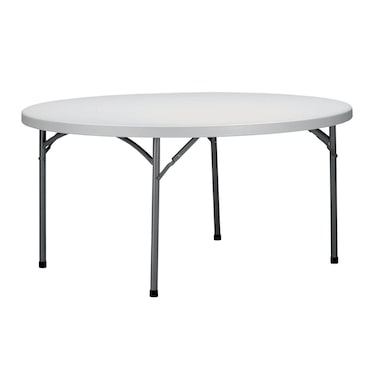 Mesa redonda dobrável Ø160 Krauss garbar plástico cinzento