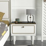 thumbnail of Wellhome - Tamesis Nachttisch 50x47,2x34,8 cm in Weiß, Gold und Schwarz