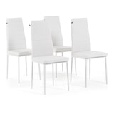 thumbnail of Lot de 4 chaises avec dossier haut rembourrées en similicuir, élégantes et confortables, idéales pour cuisine, salle à manger,restaurant –Lidia– Blanc