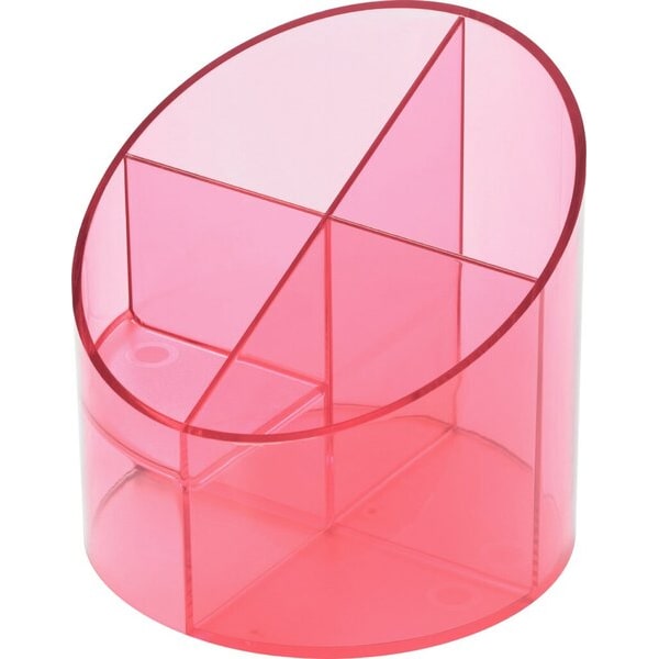 Schreibgeräte Multiköcher rot transluzent, 4 Fächer, Ø110mm