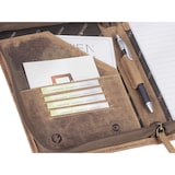 thumbnail of Greenburry Schreibmappe A5 Leder braun mit Reißverschluss Handwerkermappe Notizmappe (antik Look) inkl. Briefblock 1633-25-S