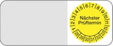 thumbnail of Dreifke® Kabelprüfplakette nächster Prüftermin ab 28 gelb/sch - 50x20 mm Folie selbstklebend, 5 St