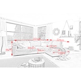 thumbnail of KAWOLA Sofa MADELINE Ecksofa Cord grau Recamiere rechts