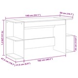 thumbnail of vidaXL Schreibtisch Sonoma-Eiche 140x50x75 cm Holzwerkstoff