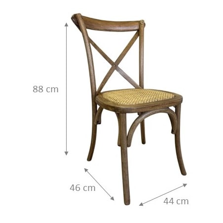 Biscottini Sedie sala da pranzo legno massello 86x42x46 cm - Sedia cucina e soggiorno in rattan - Sedie in legno da esterno e interno - Sedia rustica