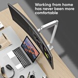 thumbnail of ONKRON Monitorhalterung Tisch für 13-32 Zoll, bis 9 kg, Gasdruckfeder, VESA 75x75 & 100x100, schwenkbar, neigbar, drehbar, Weiß G100-W