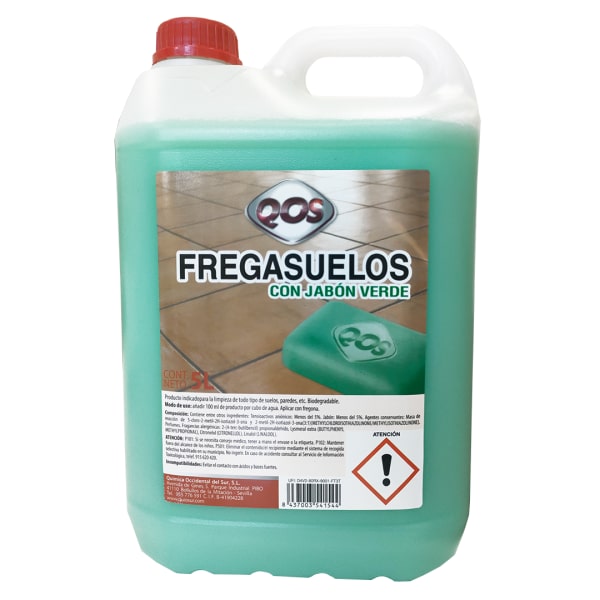 Fregasuelos neutro al Jabón Verde. Garrafa 5 lt