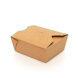 thumbnail of Lunch-Box 750ml 450 Stk, to go, take away, biologisch abbaubar, natürliches Design, weiße Innenschicht