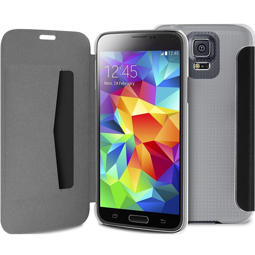 Booklet Case Wallet Collection Clear-Black für Samsung Galaxy S5