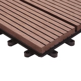 thumbnail of Baldosa WPC Ródano + cenefa, aspecto madera balcón/terraza, 11x cada una 30x30cm = 1m2 Premium ~ café lineal vertical