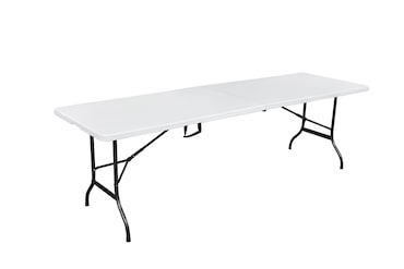 METRO PROFESSIONAL Tavolo pieghevole per banchetti Pamua, acciaio, piano in HDPE, 244 x 75 cm, bianco