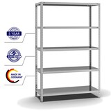 thumbnail of PROREGAL Fachbodenregal Schraubsystem | Grundregal | HxBxT 200x130x50cm | 5 Ebenen | Fachlast 200 kg | Beidseitig nutzbar | Verzinkt