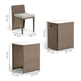 thumbnail of Set da giardino salvaspazio con tavolino in vetro temperato e 2 sedie a scomparsa in polirattan con cuscini sfoderabili, struttura in acciaio – GARDA