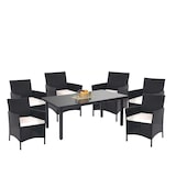 thumbnail of Poly rotan set Halden, tuinmeubelen balkonset zitset ~ antraciet, kussens crème