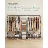 thumbnail of Helloshop26 - Kleiderständer offener Kleiderschrank Garderobenständer mit 7 Ablagen Metallgestell Kleiderstangen für Schlafzimmer 12_0006964