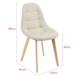 thumbnail of Helloshop26 - Lot de 2 chaises de salle à manger 86 x 53 x 47 cm beige 03_0006733