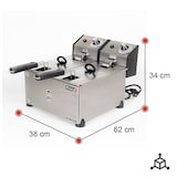 thumbnail of Romux® Fritadeira Elétrica Industrial 3+3 Litros Dupla de Bancada | Fritadeira Profissional Aço Inoxidável 5000 W com Termostato Alta Precisão
