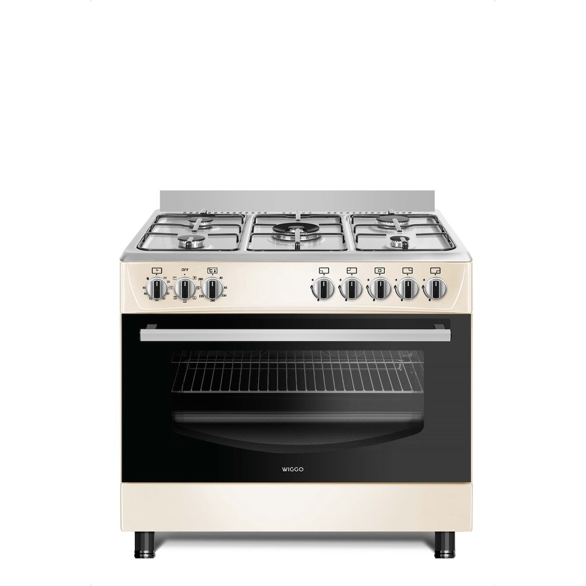 Wiggo WO-E903B(CX) Vrijstaande Gasfornuis - 90 cm - Creme