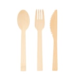 thumbnail of Set Tenedor, Cuchillo, Cuchara + Servilleta  20 Cm Natural Bambú (50 unidades)